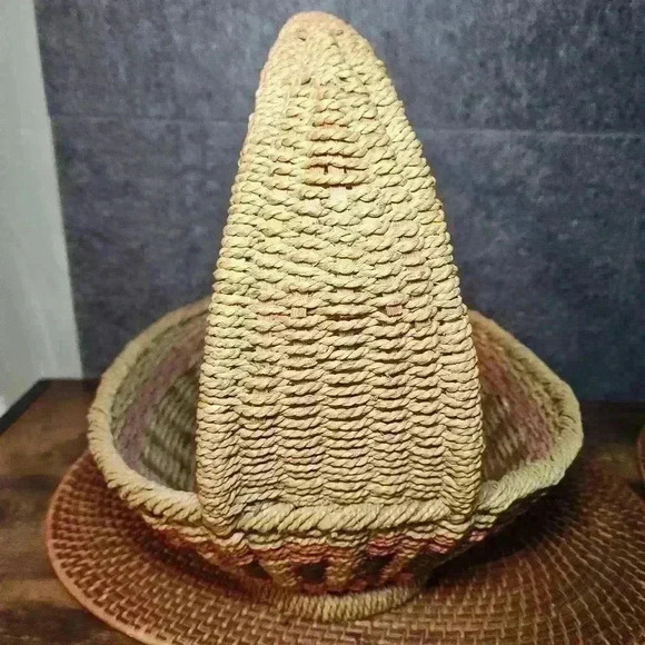 Beautiful Handmade Large Wood/Rope Grass Weave Basket Rustic Natural - Picture 6 of 8